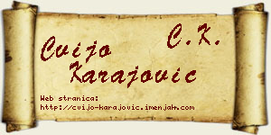 Cvijo Karajović vizit kartica